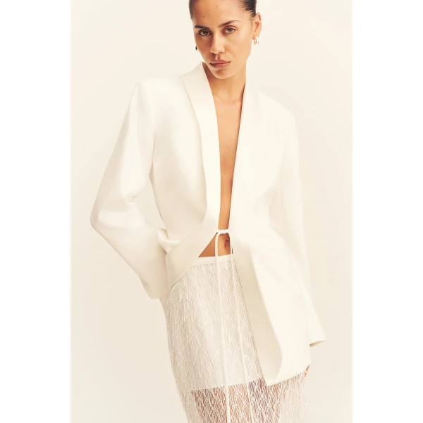 Shona Joy Solana Tuxedo Tie Blazer, view 4
