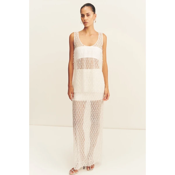 Shona Joy Talitha Fringe Maxi Skirt, view 3