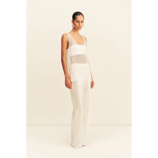 Shona Joy Talitha Sheer Fringe Scoop Neck Top, view 5