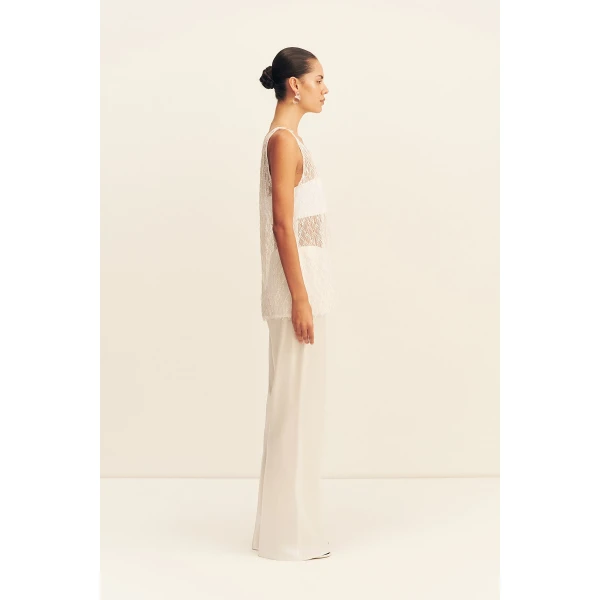 Shona Joy Talitha Sheer Fringe Scoop Neck Top, view 6