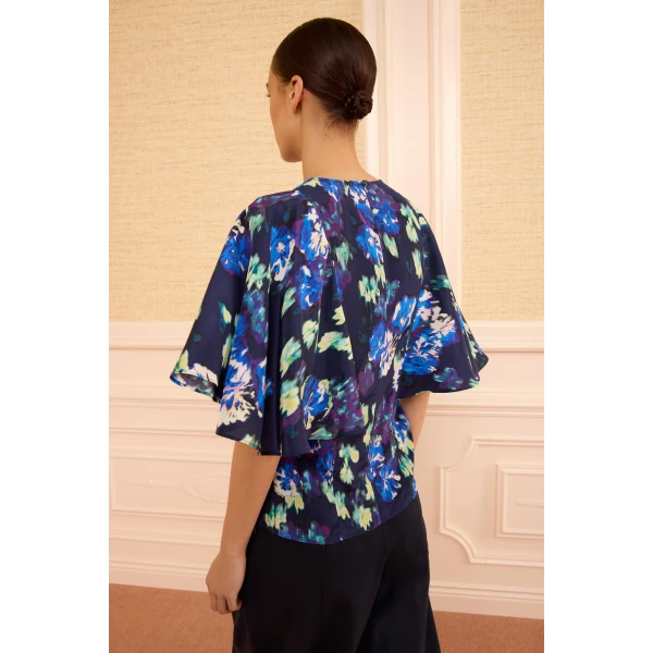 Ulla Johnson Ada Silk Blouse in Evening Bloom, view 5
