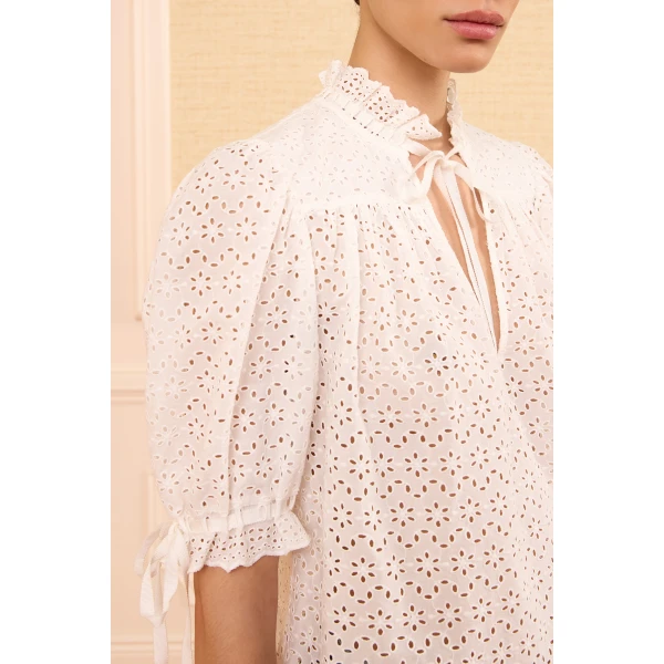 Ulla Johnson Alouette Cotton Top in Pristine, view 3