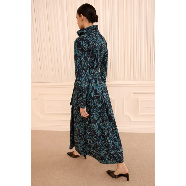 Ulla Johnson Amira High Neck Cotton Dress in Midnight, view 5
