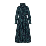 Ulla Johnson Amira High Neck Cotton Dress in Midnight