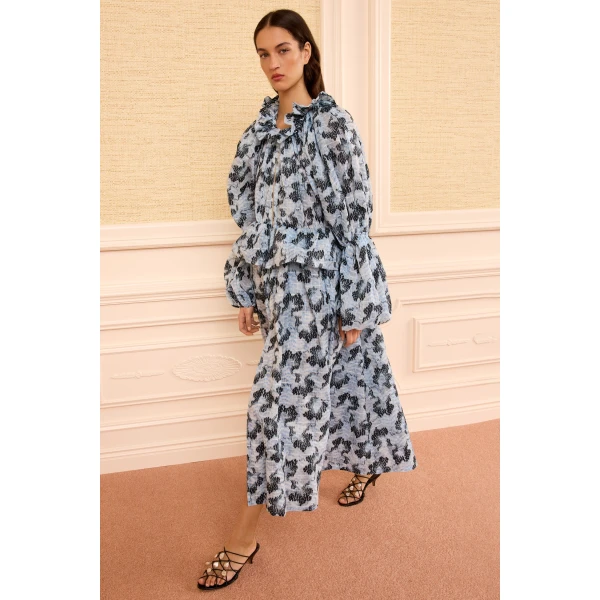 Ulla Johnson Anais Ripstop Peplum Coat in Ciel, view 4