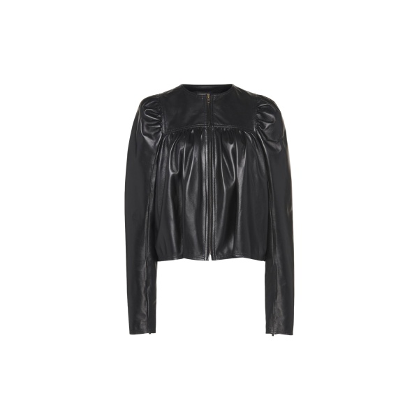 Ulla Johnson Anouk Zip Up Leather Jacket in Noir