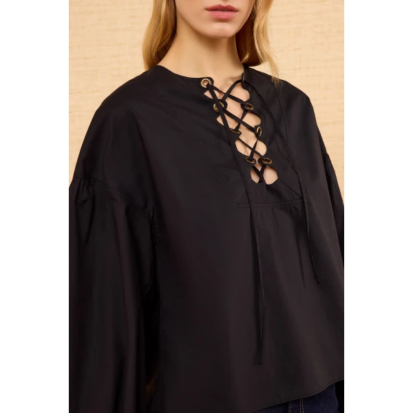 Ulla Johnson Aria Cotton Top in Noir, view 3