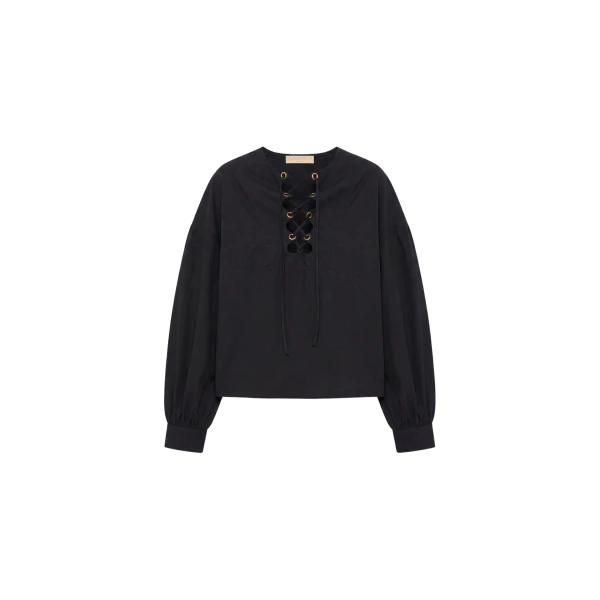 Ulla Johnson Aria Cotton Top in Noir