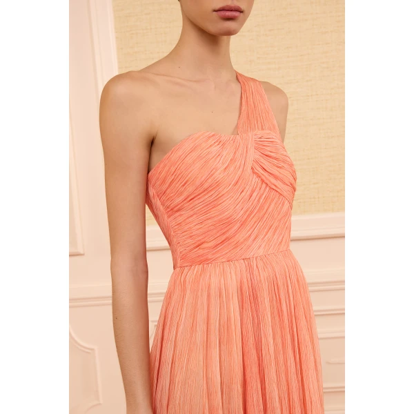Ulla Johnson Aureline Silk One Shoulder Gown in Azalea, view 3