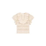 Ulla Johnson Bea Crochet Top in Cowrie