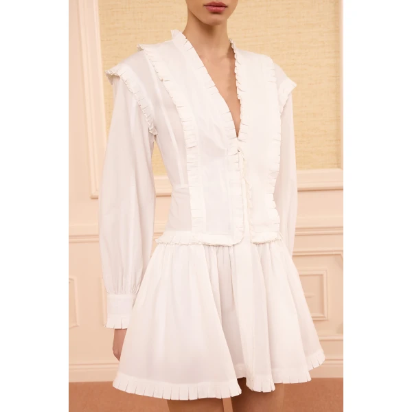 Ulla Johnson Beatrix Cotton Mini Dress in Cowrie, view 3