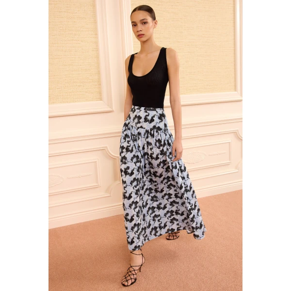 Ulla Johnson Blanche Jersey Skirt in Ciel, view 2