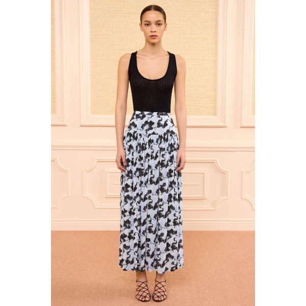 Ulla Johnson Blanche Jersey Skirt in Ciel, view 5