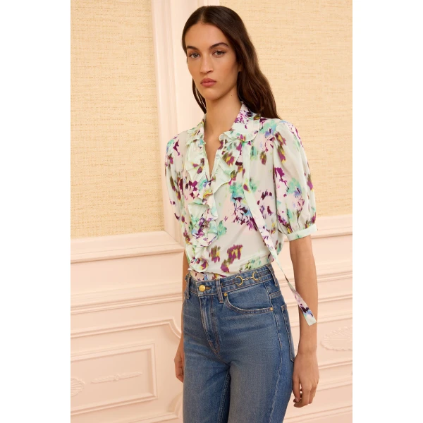 Ulla Johnson Camellia Silk Top in Oasis, view 4