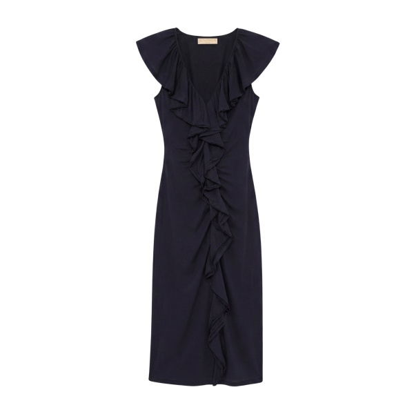 Ulla Johnson Chiara Cotton Ruffle Dress in Midnight