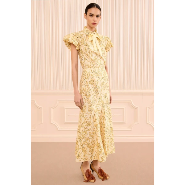 Ulla Johnson Clarisse Trumpet Midi Skirt in Chamomile, view 5