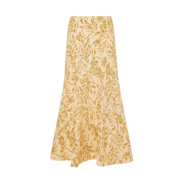 Ulla Johnson Clarisse Trumpet Midi Skirt in Chamomile