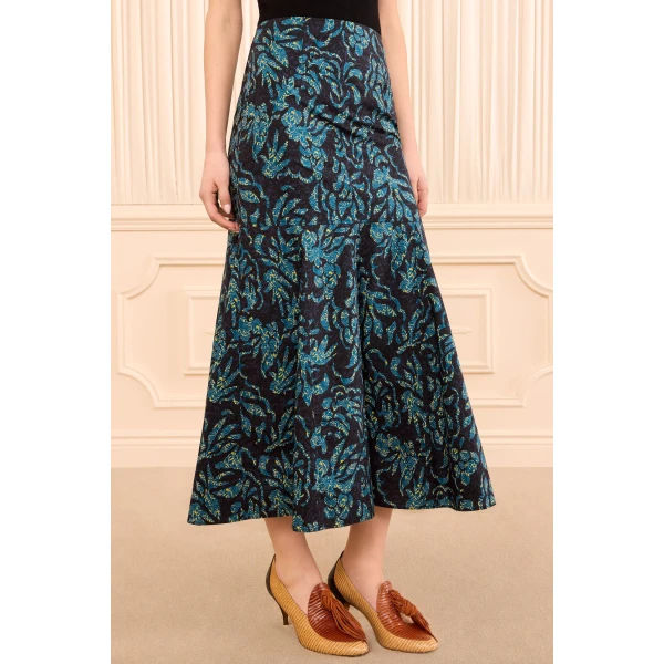 Ulla Johnson Clarisse Trumpet Midi Skirt in Midnight, view 3