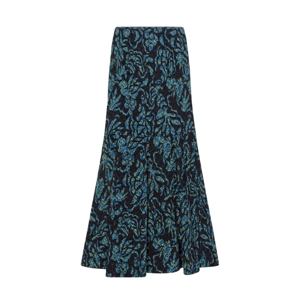 Ulla Johnson Clarisse Trumpet Midi Skirt in Midnight