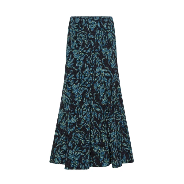 Ulla Johnson Clarisse Trumpet Midi Skirt in Midnight