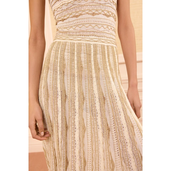 Ulla Johnson Clio Knit Midi Skirt in Conch, view 3