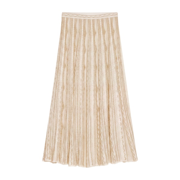 Ulla Johnson Clio Knit Midi Skirt in Conch