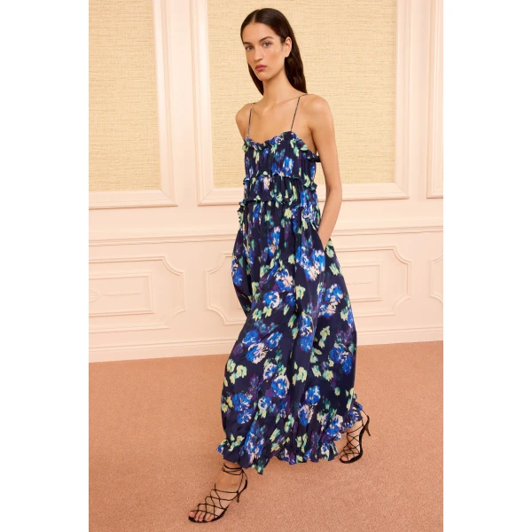 Ulla Johnson Clove Cami Silk Dress in Evening Bloom, view 2