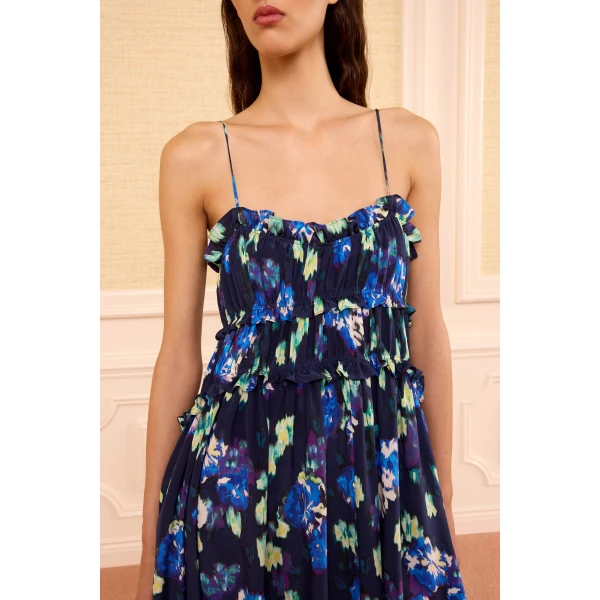 Ulla Johnson Clove Cami Silk Dress in Evening Bloom, view 3