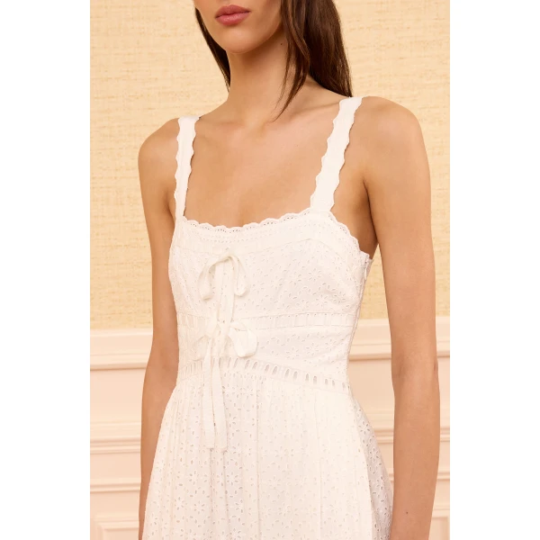 Ulla Johnson Constance Cami Cotton Dress in Pristine, view 3