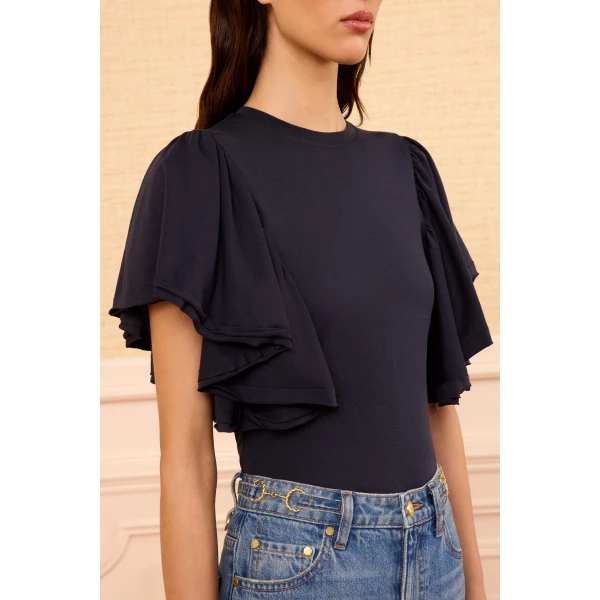 Ulla Johnson Cordelia Cotton Top in Midnight, view 3