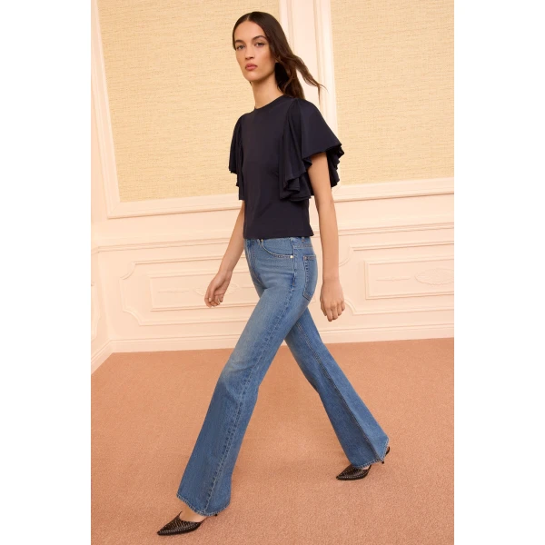 Ulla Johnson Cordelia Cotton Top in Midnight, view 4