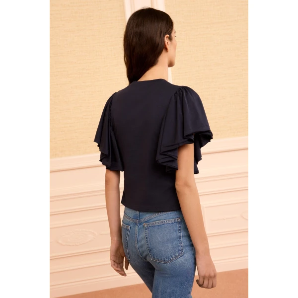 Ulla Johnson Cordelia Cotton Top in Midnight, view 5