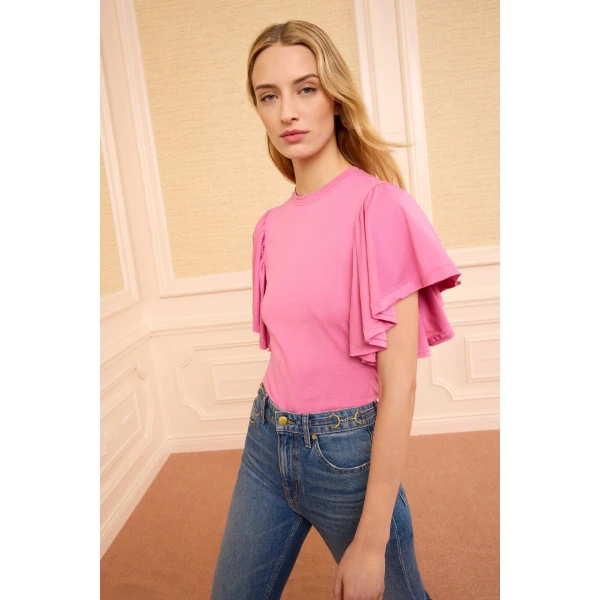 Ulla Johnson Cordelia Cotton Top in Petunia, view 2