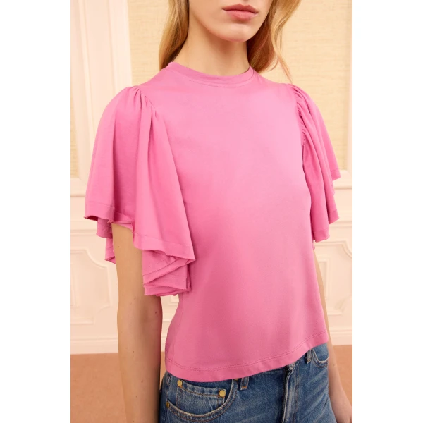Ulla Johnson Cordelia Cotton Top in Petunia, view 3