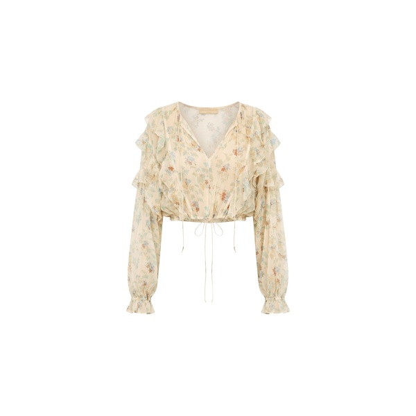 Ulla Johnson Delfina Silk Blouse in Moon Petal