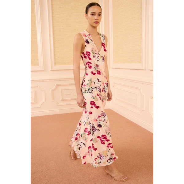 Ulla Johnson Elowen Silk Dress in Summer Garden, view 2