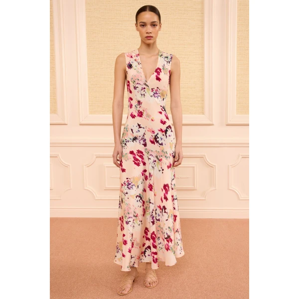 Ulla Johnson Elowen Silk Dress in Summer Garden, view 4