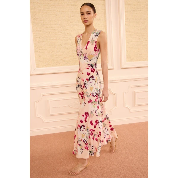 Ulla Johnson Elowen Silk Dress in Summer Garden, view 5