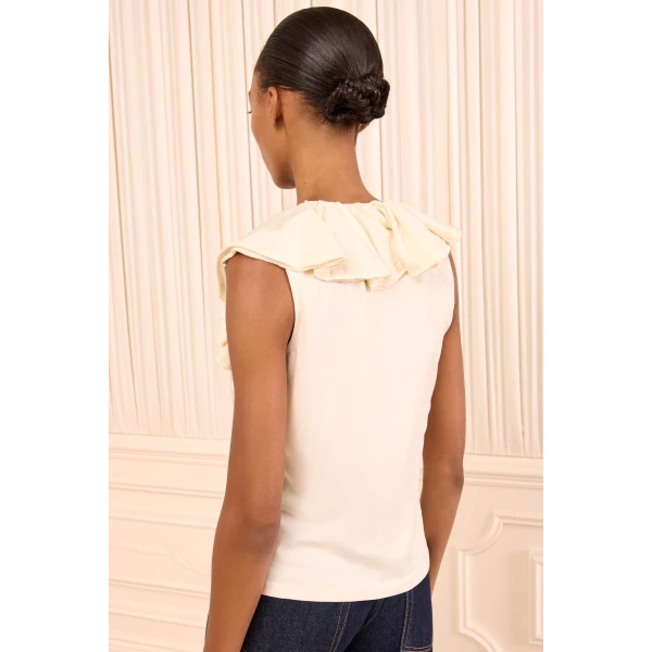 Ulla Johnson Elsie Cotton Top in Cowrie, view 6