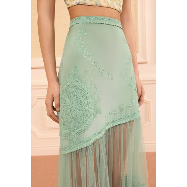 Ulla Johnson Elspeth Silk Midi Skirt in Arctic, view 3