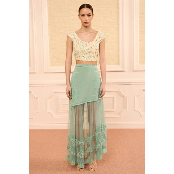 Ulla Johnson Elspeth Silk Midi Skirt in Arctic, view 4