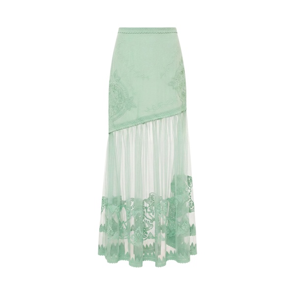 Ulla Johnson Elspeth Silk Midi Skirt in Arctic