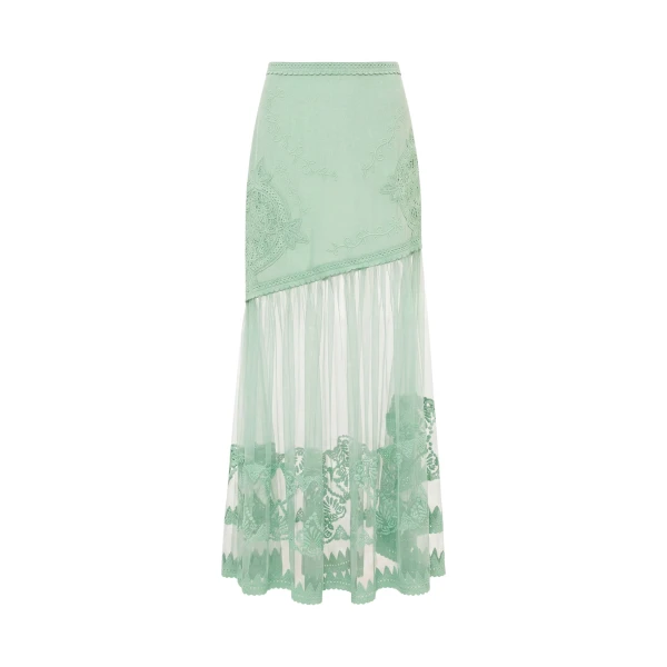 Ulla Johnson Elspeth Silk Midi Skirt in Arctic