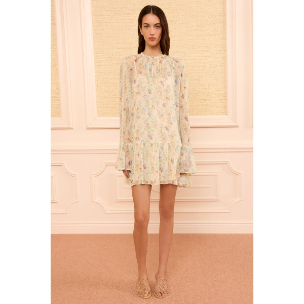 Ulla Johnson Emmeline Silk Mini Dress in Moon Petal, view 5