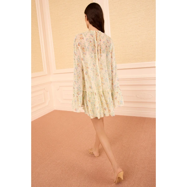 Ulla Johnson Emmeline Silk Mini Dress in Moon Petal, view 6