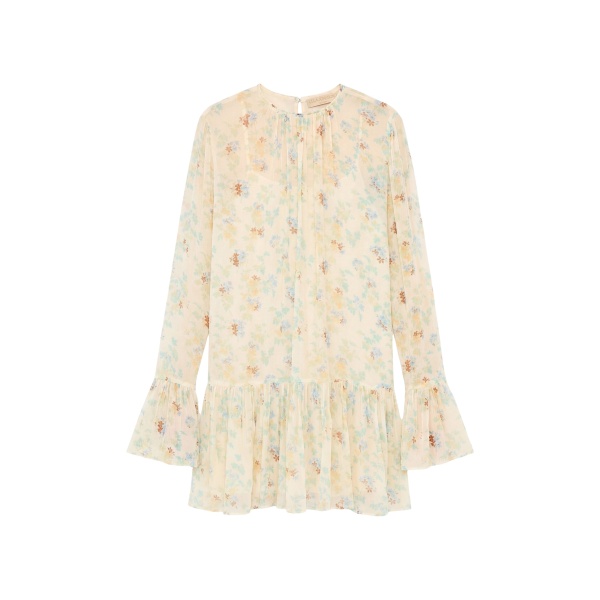 Ulla Johnson Emmeline Silk Mini Dress in Moon Petal