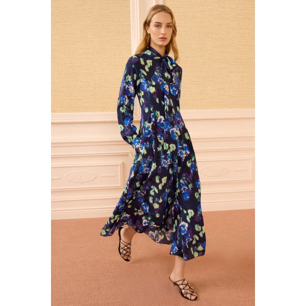 Ulla Johnson Evanthe Silk Dress in Evening Bloom, view 2