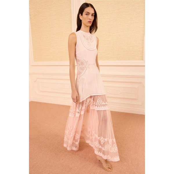 Ulla Johnson Florence Silk Dress in Blush, view 2
