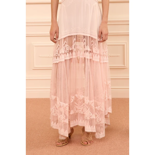 Ulla Johnson Florence Silk Dress in Blush, view 3