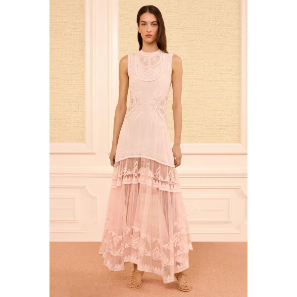 Ulla Johnson Florence Silk Dress in Blush, view 4